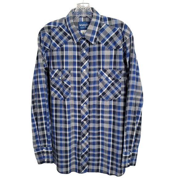 Wrangler Other - Wrangler Western Mens Size L Shirt Country Pearl Snap Long Sleeve Rodeo Cowboy
